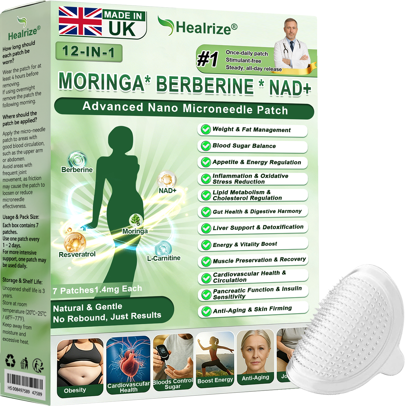 𝑶𝒇𝒇𝒊𝒄𝒊𝒂𝒍 𝑺𝒕𝒐𝒓𝒆 | H𝐞a𝐥r𝐢z𝐞® 1𝟐-𝐈N-1 M𝐨r𝐢n𝐠a * B𝐞r𝐛e𝐫i𝐧e * N𝐀D+ 𝐀d𝐯a𝐧c𝐞d N𝐚n𝐨 𝐌i𝐜r𝐨n𝐞e𝐝l𝐞 𝐏a𝐭c𝐡 (𝐎𝐧𝐜𝐞 𝐃𝐚𝐢𝐥𝐲, 𝐯𝐢𝐬𝐢𝐛𝐥𝐞 𝐜𝐡𝐚𝐧𝐠𝐞𝐬 𝐢𝐧 𝟕 𝐝𝐚𝐲𝐬) F𝐨r 𝐎𝐛𝐞𝐬𝐢𝐭𝐲, 𝐋o𝐨s𝐞 𝐒k𝐢n, 𝐃𝐢𝐚𝐛𝐞𝐭𝐞𝐬, 𝐒𝐥𝐞𝐞𝐩 𝐀𝐩𝐧𝐞𝐚, 𝐀𝐧𝐝 𝐉𝐨𝐢𝐧𝐭 𝐈𝐬𝐬𝐮𝐞𝐬 🚛🗓️