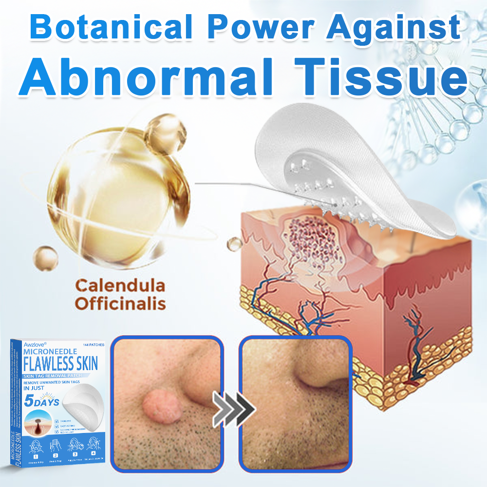 📌 Awzlove® 2-in-1 Microneedle & Hydrocolloid Patch | Raised Moles,Acne,  Flat Warts & Skin Tags Remover | Improves Wrinkles, Scars & Blemishes | Invisible Star Pimple Patches for Face & Body | 🎁