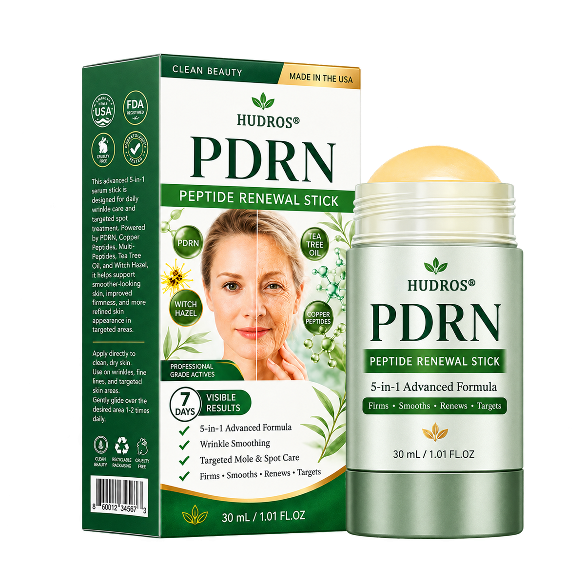 Hudros® 👨‍⚕️𝑷𝑫𝑹𝑵 𝑨𝒏𝒕𝒊-𝑨𝒈𝒊𝒏𝒈 & 𝑻𝒂𝒓𝒈𝒆𝒕𝒆𝒅 𝑺𝒑𝒐𝒕 𝑹𝒆𝒏𝒆𝒘𝒂𝒍 𝑺𝒕𝒊𝒄𝒌（𝑯𝒆𝒍𝒑𝒔 𝑺𝒎𝒐𝒐𝒕𝒉 𝑾𝒓𝒊𝒏𝒌𝒍𝒆𝒔, 𝑺𝒖𝒑𝒑𝒐𝒓𝒕 𝑭𝒊𝒓𝒎𝒆𝒓-𝑳𝒐𝒐𝒌𝒊𝒏𝒈 𝑺𝒌𝒊𝒏, 𝒂𝒏𝒅 𝑰𝒎𝒑𝒓𝒐𝒗𝒆 𝑻𝒉𝒆 𝑨𝒑𝒑𝒆𝒂𝒓𝒂𝒏𝒄𝒆 𝑶𝒇 𝑽𝒊𝒔𝒊𝒃𝒍𝒆 𝑺𝒑𝒐𝒕𝒔）🟧