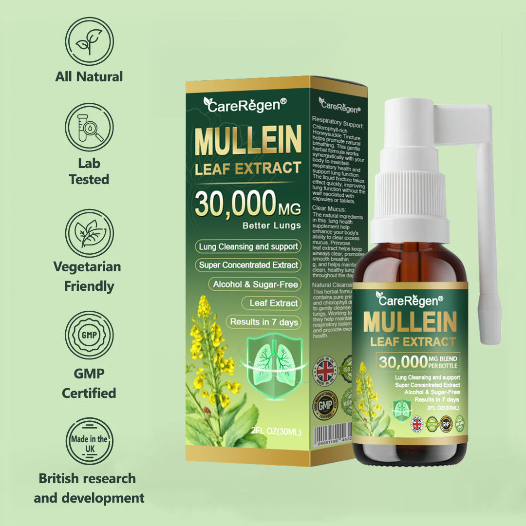 𝗢𝗳𝗳𝗶𝗰𝗶𝗮𝗹 | CareRegen® Organic Lung Cleansing Mullein Leaf Extract Spray  𝐂𝐥𝐢𝐧𝐢𝐜𝐚𝐥𝐥𝐲 𝐩𝐫𝐨𝐯𝐞𝐧, 𝐡𝐢𝐠𝐡𝐥𝐲 𝐜𝐨𝐧𝐜𝐞𝐧𝐭𝐫𝐚𝐭𝐞𝐝 𝐟𝐨𝐫𝐦𝐮𝐥𝐚 𝐭𝐡𝐚𝐭 𝐫𝐞𝐥𝐢𝐞𝐯𝐞𝐬 𝐜𝐨𝐮𝐠𝐡, 𝐩𝐡𝐥𝐞𝐠𝐦, 𝐚𝐬𝐭𝐡𝐦𝐚 & 𝐂𝐎𝐏𝐃 — 𝐛𝐫𝐞𝐚𝐭𝐡𝐞 𝐞𝐚𝐬𝐢𝐞𝐫, 𝐟𝐚𝐬𝐭𝐞𝐫.🛡️🗓️