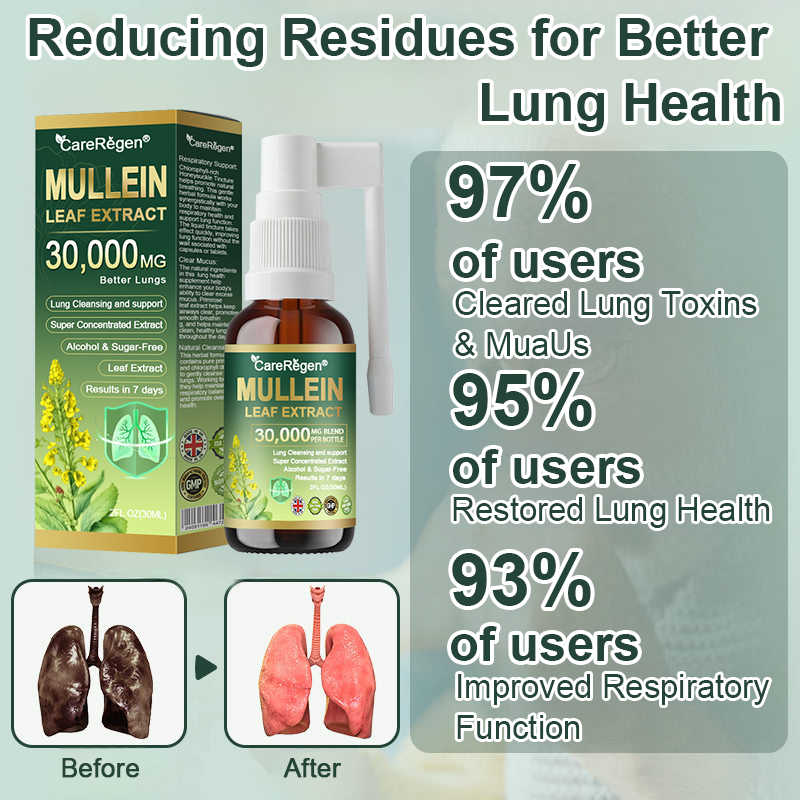 𝗢𝗳𝗳𝗶𝗰𝗶𝗮𝗹 | CareRegen® Organic Lung Cleansing Mullein Leaf Extract Spray  𝐂𝐥𝐢𝐧𝐢𝐜𝐚𝐥𝐥𝐲 𝐩𝐫𝐨𝐯𝐞𝐧, 𝐡𝐢𝐠𝐡𝐥𝐲 𝐜𝐨𝐧𝐜𝐞𝐧𝐭𝐫𝐚𝐭𝐞𝐝 𝐟𝐨𝐫𝐦𝐮𝐥𝐚 𝐭𝐡𝐚𝐭 𝐫𝐞𝐥𝐢𝐞𝐯𝐞𝐬 𝐜𝐨𝐮𝐠𝐡, 𝐩𝐡𝐥𝐞𝐠𝐦, 𝐚𝐬𝐭𝐡𝐦𝐚 & 𝐂𝐎𝐏𝐃 — 𝐛𝐫𝐞𝐚𝐭𝐡𝐞 𝐞𝐚𝐬𝐢𝐞𝐫, 𝐟𝐚𝐬𝐭𝐞𝐫.🛡️🗓️