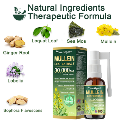 𝗢𝗳𝗳𝗶𝗰𝗶𝗮𝗹 | CareRegen® Organic Lung Cleansing Mullein Leaf Extract Spray 🌈 𝐂𝐥𝐢𝐧𝐢𝐜𝐚𝐥𝐥𝐲 𝐩𝐫𝐨𝐯𝐞𝐧, 𝐡𝐢𝐠𝐡𝐥𝐲 𝐜𝐨𝐧𝐜𝐞𝐧𝐭𝐫𝐚𝐭𝐞𝐝 𝐟𝐨𝐫𝐦𝐮𝐥𝐚 𝐭𝐡𝐚𝐭 𝐫𝐞𝐥𝐢𝐞𝐯𝐞𝐬 𝐜𝐨𝐮𝐠𝐡, 𝐩𝐡𝐥𝐞𝐠𝐦, 𝐚𝐬𝐭𝐡𝐦𝐚 & 𝐂𝐎𝐏𝐃 — 𝐛𝐫𝐞𝐚𝐭𝐡𝐞 𝐞𝐚𝐬𝐢𝐞𝐫, 𝐟𝐚𝐬𝐭𝐞𝐫.🌈🌼