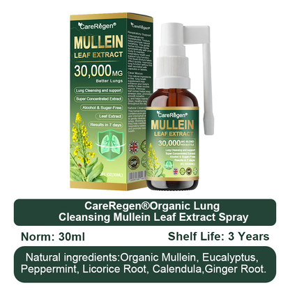 𝗢𝗳𝗳𝗶𝗰𝗶𝗮𝗹 | CareRegen® Organic Lung Cleansing Mullein Leaf Extract Spray  𝐂𝐥𝐢𝐧𝐢𝐜𝐚𝐥𝐥𝐲 𝐩𝐫𝐨𝐯𝐞𝐧, 𝐡𝐢𝐠𝐡𝐥𝐲 𝐜𝐨𝐧𝐜𝐞𝐧𝐭𝐫𝐚𝐭𝐞𝐝 𝐟𝐨𝐫𝐦𝐮𝐥𝐚 𝐭𝐡𝐚𝐭 𝐫𝐞𝐥𝐢𝐞𝐯𝐞𝐬 𝐜𝐨𝐮𝐠𝐡, 𝐩𝐡𝐥𝐞𝐠𝐦, 𝐚𝐬𝐭𝐡𝐦𝐚 & 𝐂𝐎𝐏𝐃 — 𝐛𝐫𝐞𝐚𝐭𝐡𝐞 𝐞𝐚𝐬𝐢𝐞𝐫, 𝐟𝐚𝐬𝐭𝐞𝐫.🛡️🗓️