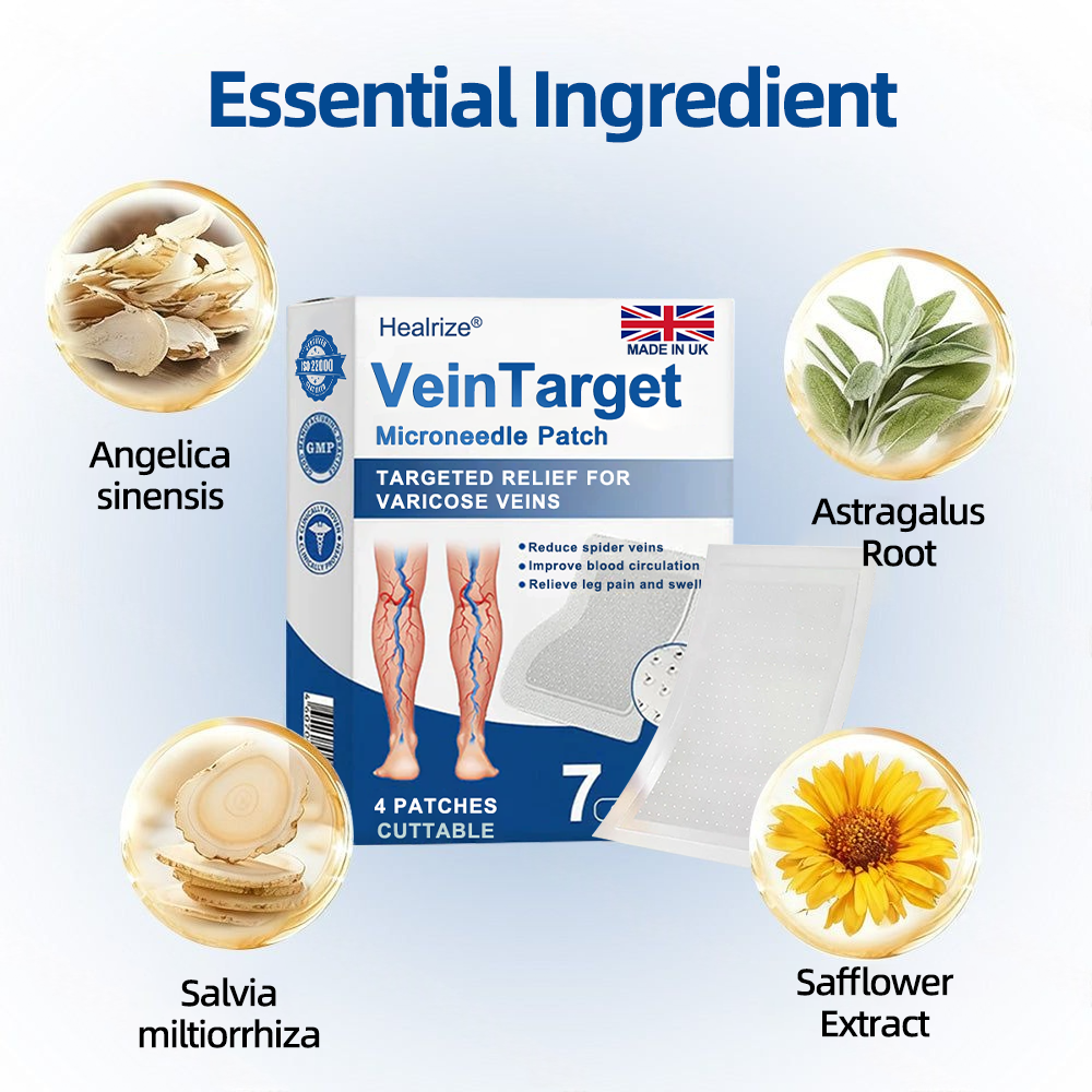 🇬🇧 Healrize® VeinTarget Microneedle Patch Instant Relief, Long-Term Results🦵💯
