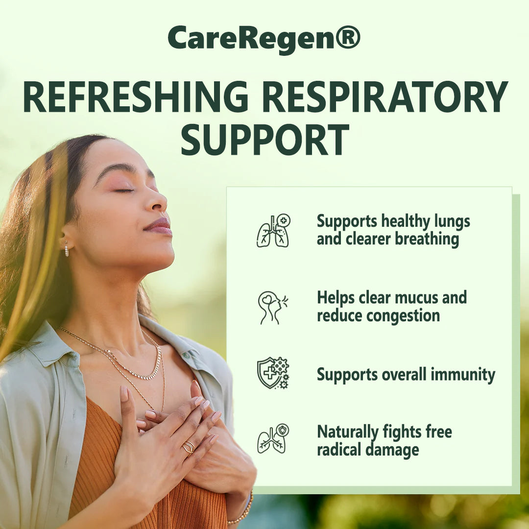 𝗢𝗳𝗳𝗶𝗰𝗶𝗮𝗹 𝗦𝘁𝗼𝗿𝗲:CareRegen® 𝗢𝗿𝗴𝗮𝗻𝗶𝗰 𝗟𝘂𝗻𝗴 𝗖𝗹𝗲𝗮𝗻𝘀𝗶𝗻𝗴 𝗠𝘂𝗹𝗹𝗲𝗶𝗻 𝗟𝗲𝗮𝗳 𝗘𝘅𝘁𝗿𝗮𝗰𝘁 𝗗𝗿𝗼𝗽𝘀 𝐂𝐥𝐢𝐧𝐢𝐜𝐚𝐥𝐥𝐲 𝐩𝐫𝐨𝐯𝐞𝐧, 𝐡𝐢𝐠𝐡𝐥𝐲 𝐜𝐨𝐧𝐜𝐞𝐧𝐭𝐫𝐚𝐭𝐞𝐝 𝐟𝐨𝐫𝐦𝐮𝐥𝐚 𝐭𝐡𝐚𝐭 𝐫𝐞𝐥𝐢𝐞𝐯𝐞𝐬 𝐜𝐨𝐮𝐠𝐡, 𝐩𝐡𝐥𝐞𝐠𝐦, 𝐚𝐬𝐭𝐡𝐦𝐚 & 𝐂𝐎𝐏𝐃 — 𝐛𝐫𝐞𝐚𝐭𝐡𝐞 𝐞𝐚𝐬𝐢𝐞𝐫, 𝐟𝐚𝐬𝐭𝐞𝐫.🎁